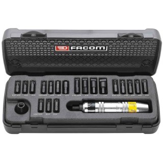 Facom Screwdriver Bit Set, Steel, 1/2 in Drive, 20 Pieces, Torque 400 N.m NS.265M