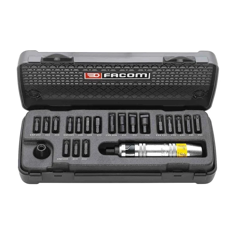 Facom Screwdriver Bit Set, Steel, 1/2 in Drive, 20 Pieces, Torque 400 N.m NS.265M