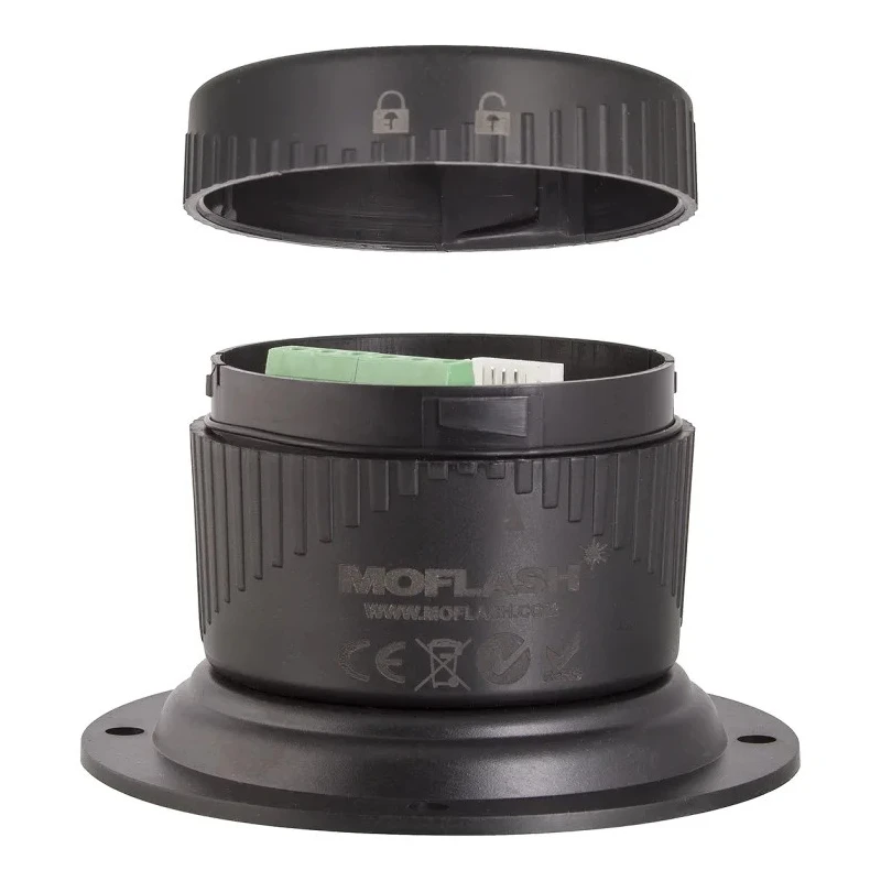 Moflash LED-TLM Series Mounting Base, LED Bulb 24V DC, IP65 Protection LED-TLM-BC