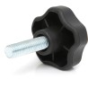 RS PRO Clamping Knob Multiple Lobes Threaded Stud M6 Thread Length 20mm Knob Diameter 28 mm Polypropylene Soft 188-3450