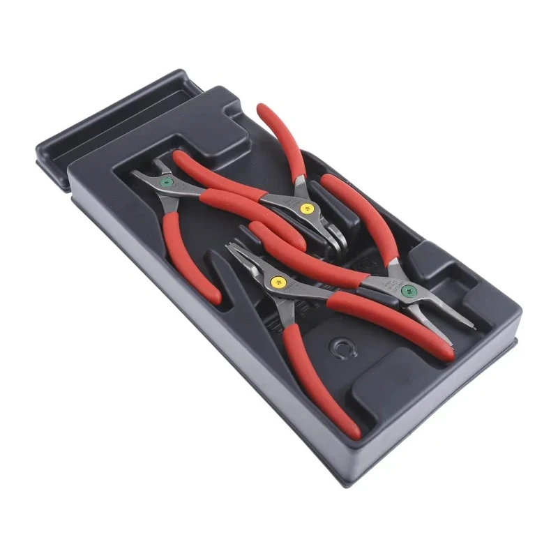 Facom 4-Piece Circlip Plier Set, 418mm Overall Length, Comfort Grip Handles, ESD Safe, Steel Material MOD.PC