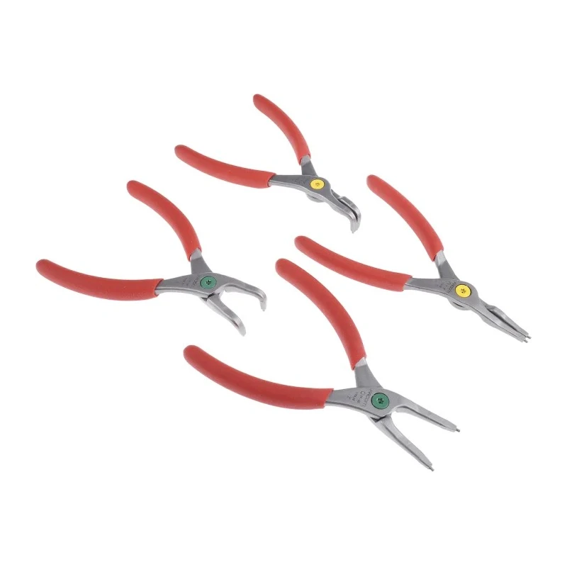 Facom 4-Piece Circlip Plier Set, 418mm Overall Length, Comfort Grip Handles, ESD Safe, Steel Material MOD.PC