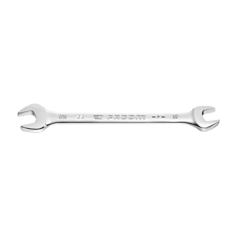 Facom Double Ended Open Spanner Imperial 1/2 in, 9/16 in, Satin Chrome Finish, 182mm Overall Length 44.1/2X9/16