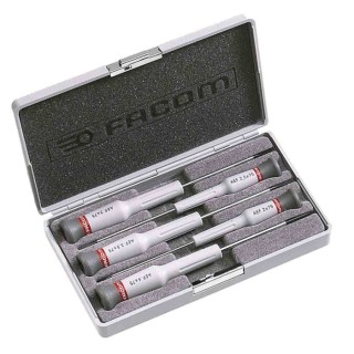 Facom Precision Slotted Screwdriver Set, 5-Piece, Case Dimensions 183x109x32 mm AEF.J2