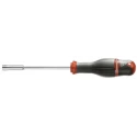 Facom Nut Driver with 125 mm Stainless Steel Blade, Plastic Handle, Satin Chrome Finish 74AT.5