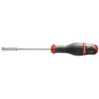 Facom Nut Driver with 125 mm Stainless Steel Blade, Plastic Handle, Satin Chrome Finish 74AT.5