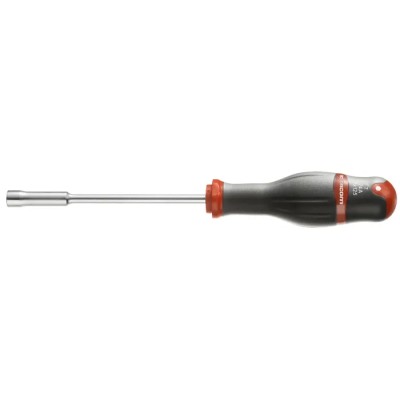 Facom Nut Driver with 125 mm Stainless Steel Blade, Plastic Handle, Satin Chrome Finish 74AT.5