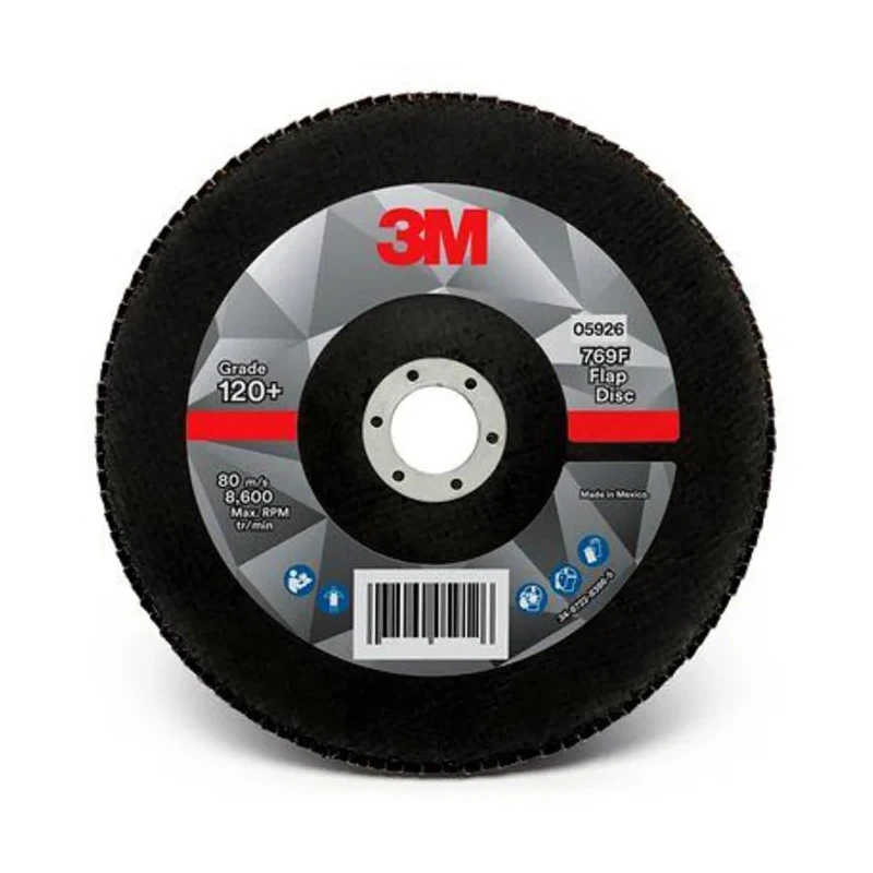 3M Zirconia Aluminium Abrasive Flap Disc 180 mm Diameter Fine Grade P120 Grit Quick Change 7100196793