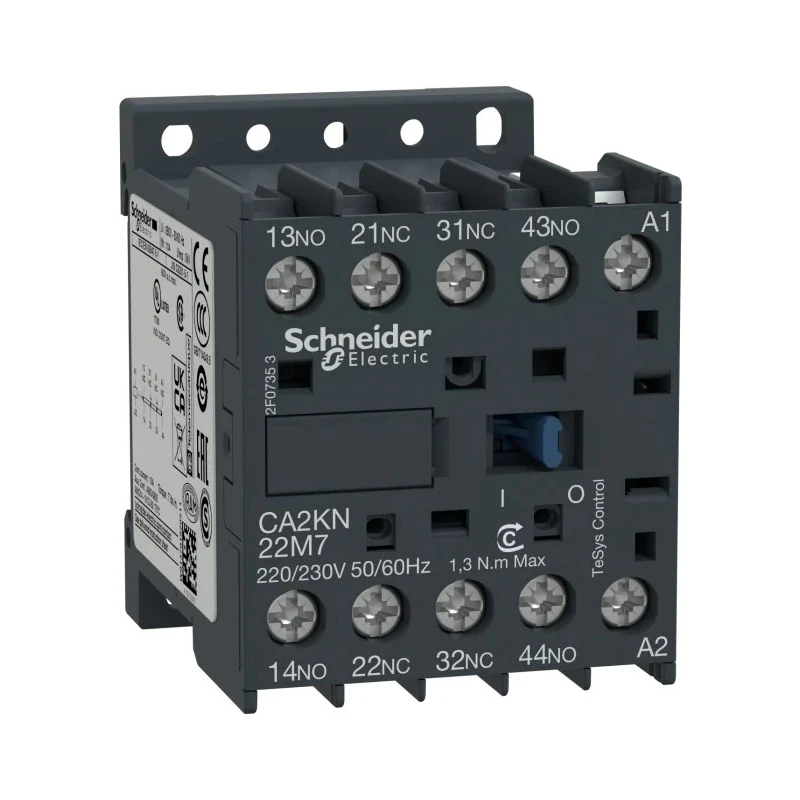Schneider Electric Control Relay, 2 NO/2 NC Contacts, 10A F.L.C, 10A Contact Rating, 4.5 VA Power, 230V AC, Model CA2KN22M7
