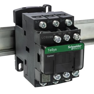 Schneider Electric LC1D Contactor 3-Pole 25 A 5.5 kW 220V AC Coil Motor Control DIN Rail LC1D096M7
