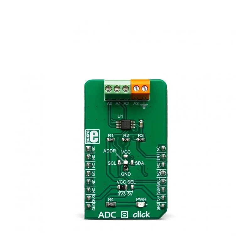 MikroElektronika ADC 8 Click Development Kit High Precision 16-bit Analog-to-Digital Converter USB UART Interface MIKROE-3394