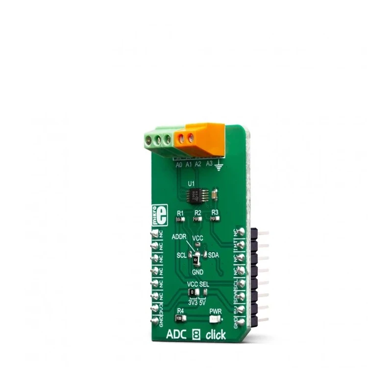 MikroElektronika ADC 8 Click Development Kit High Precision 16-bit Analog-to-Digital Converter USB UART Interface MIKROE-3394