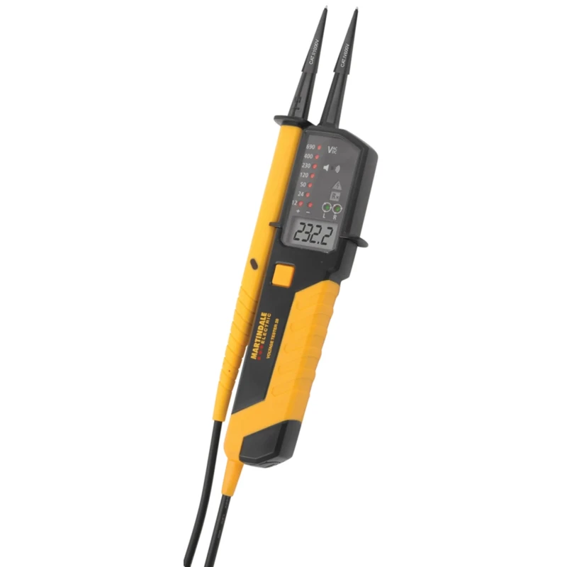 Megger LCD Voltage Tester, 690V Continuity Check, Battery Powered, CAT III 600 V, CAT IV 300 V VT28