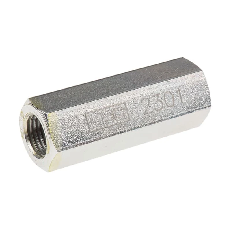 Parker Steel Hydraulic Check Valve, Inline Mount, G Thread, 20 L/min Flow, 0.35 Bar Cracking Pressure, Model 2301