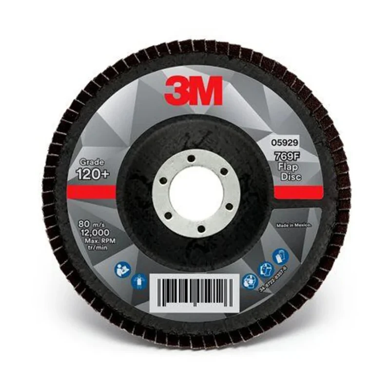 3M Zirconia Aluminium Flap Disc 125 mm Fine Grade P120 Grit 10 Per Pack 7100196815