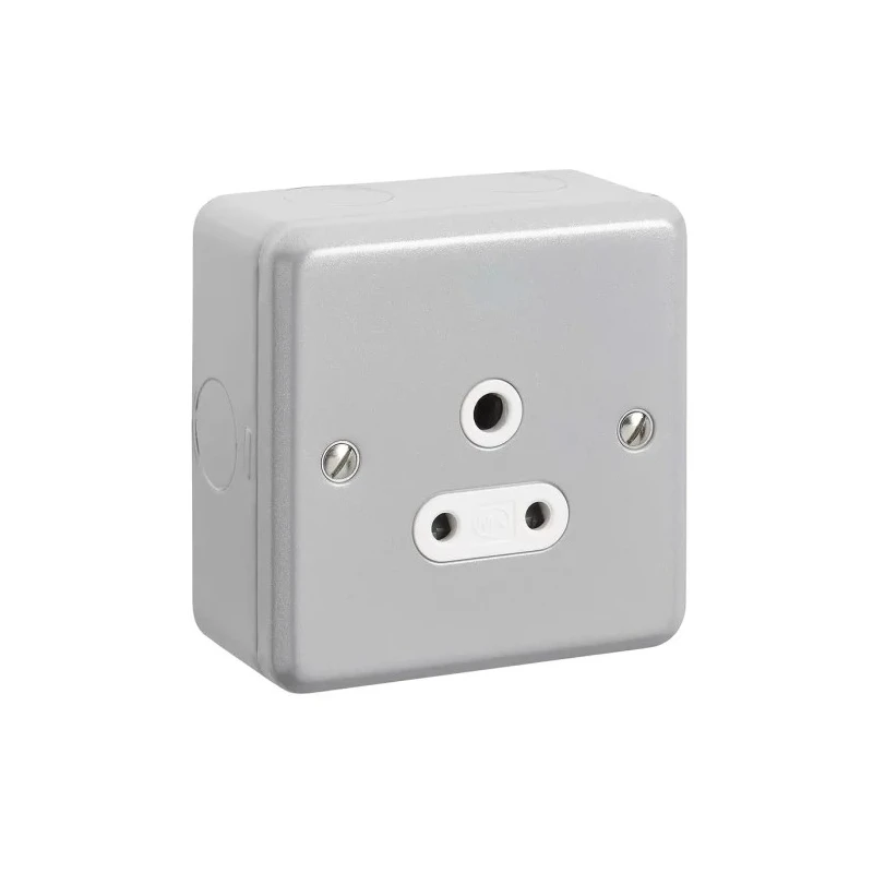 MK Electric 5A 1 Gang Electrical Socket Metalclad Plus Aluminium, IP66/IP2XD, Wall Mount K842ALM