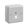 MK Electric 5A 1 Gang Electrical Socket Metalclad Plus Aluminium, IP66/IP2XD, Wall Mount K842ALM