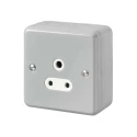 MK Electric 5A 1 Gang Electrical Socket Metalclad Plus Aluminium, IP66/IP2XD, Wall Mount K842ALM