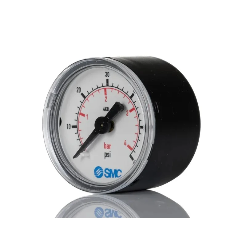 SMC 40 mm Threaded One-Touch Fitting Pressure Gauge 4 bar 4K8-4