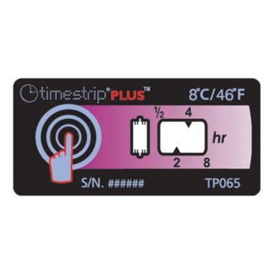Timestrip Temperature Label Indicator 6 °C to 8 °C TP065