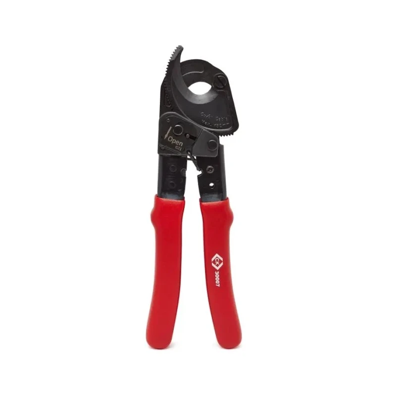 CK Flush Ratchet Cable Cutter 190mm Overall Length 32mm Max Cutting Capacity Steel Jaw Bi-Material Handle Rubber Grip 430007