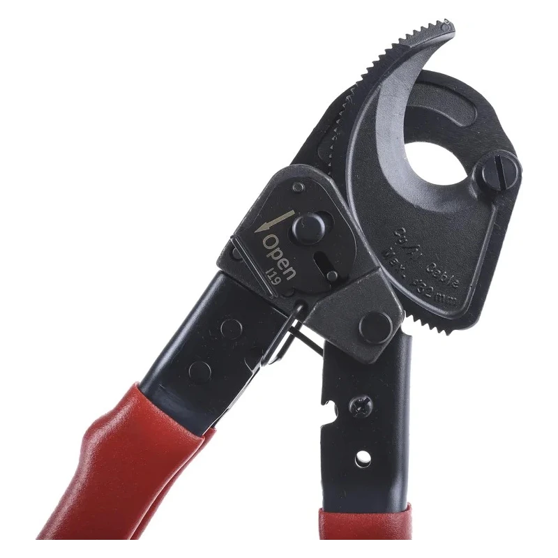 CK Flush Ratchet Cable Cutter 190mm Overall Length 32mm Max Cutting Capacity Steel Jaw Bi-Material Handle Rubber Grip 430007