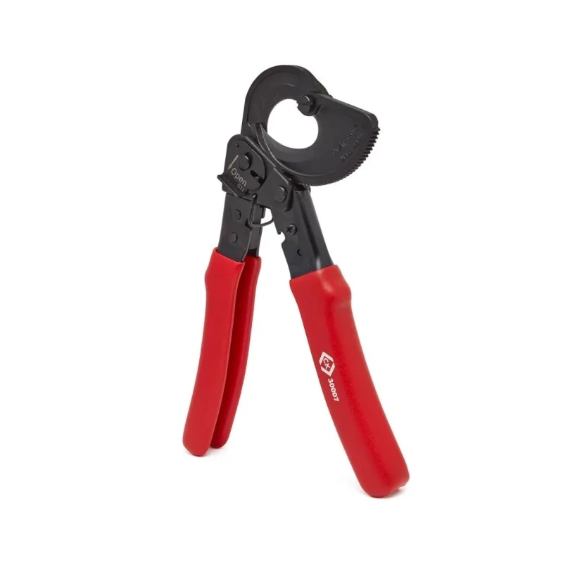 CK Flush Ratchet Cable Cutter 190mm Overall Length 32mm Max Cutting Capacity Steel Jaw Bi-Material Handle Rubber Grip 430007