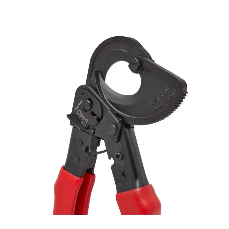 CK Flush Ratchet Cable Cutter 190mm Overall Length 32mm Max Cutting Capacity Steel Jaw Bi-Material Handle Rubber Grip 430007