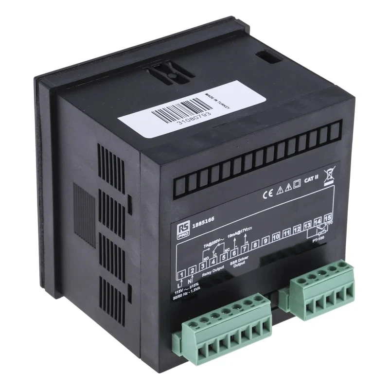 RS PRO Panel PID Temperature Controller 1 Input, 2 Output Relay 115V AC PID Controller 188-5166