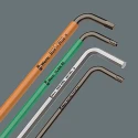 Wera 9 Piece L Metric Hex Key Set, Hex Size 1.5 to 10 mm, Long Arm, Hexagonal Ball End, Black Laser Finish 05073596001