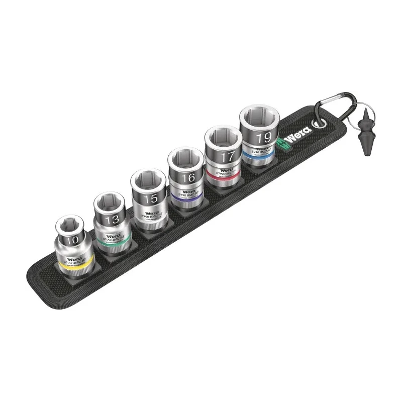 Wera 7-Piece 1/2 in Hexagon Socket Set Chrome Finish Steel 285mm 05003995001