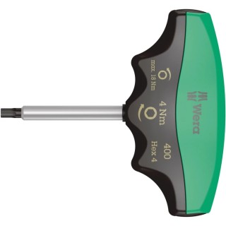 Wera T Metric Hex Key 4 mm, T-Handle Torque Tool, 150 mm Length 05005080001