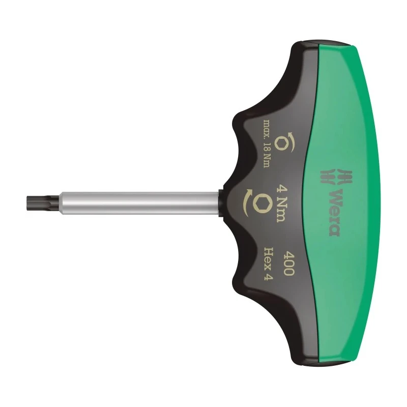 Wera T Metric Hex Key 4 mm, T-Handle Torque Tool, 150 mm Length 05005080001