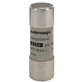 Mersen 40A GG Ceramic Cartridge Fuse, 22 x 58 mm J213609 / FR22GG69V40