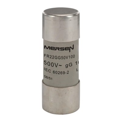 Mersen 100A GG Ceramic Cartridge Fuse 500V AC Fast Acting 22 x 58 mm E218205 / FR22GG50V100