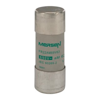 Mersen 63A GG Ceramic Cartridge Fuse 22 x 58 mm 690V AC Ferrule Fuse-Links C215650 / FR22AM69V63