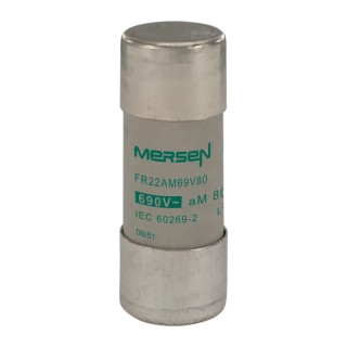 Mersen 80A AM Super Fast Acting Ceramic Cartridge Fuse 690V AC, 22 x 58 mm H216667 / FR22AM69V80