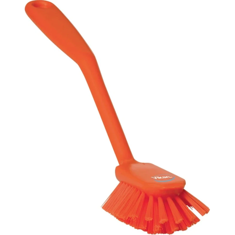 Vikan Hard Bristle Orange Scrubbing Brush with 23 mm Polyethylene Terephthalate Bristles 42377