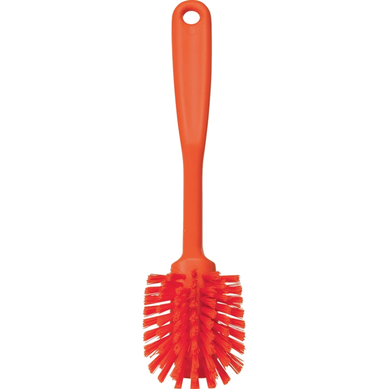Vikan Hard Bristle Orange Scrubbing Brush with 23 mm Polyethylene Terephthalate Bristles 42377