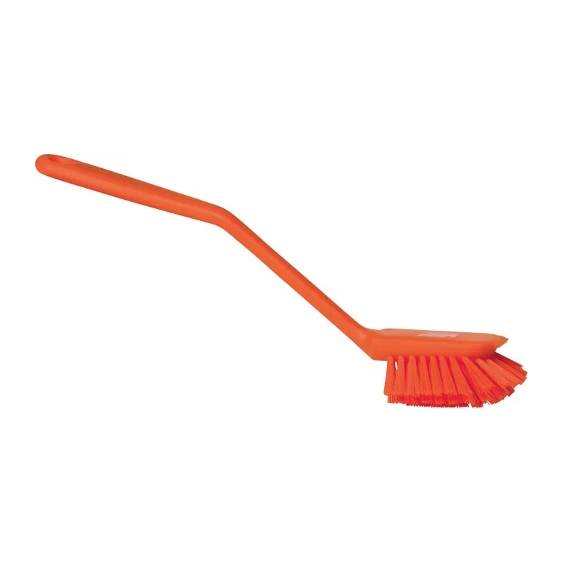 Vikan Hard Bristle Orange Scrubbing Brush with 23 mm Polyethylene Terephthalate Bristles 42377