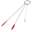 Vikan Red Bottle Brush 150mm with Polyethylene Terephthalate Bristles and Polypropylene Handle 53624