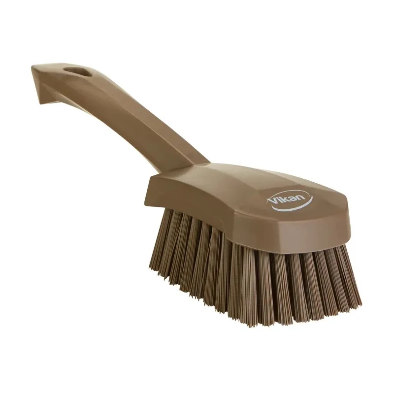 Vikan Hard Bristle Brown Scrubbing Brush Brown, 36 mm Bristle Length, Polyethylene Terephthalate Bristle Material 419266