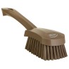 Vikan Hard Bristle Brown Scrubbing Brush Brown, 36 mm Bristle Length, Polyethylene Terephthalate Bristle Material 419266