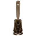 Vikan Hard Bristle Brown Scrubbing Brush Brown, 36 mm Bristle Length, Polyethylene Terephthalate Bristle Material 419266