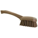 Vikan Hard Bristle Brown Scrubbing Brush Brown, 36 mm Bristle Length, Polyethylene Terephthalate Bristle Material 419266