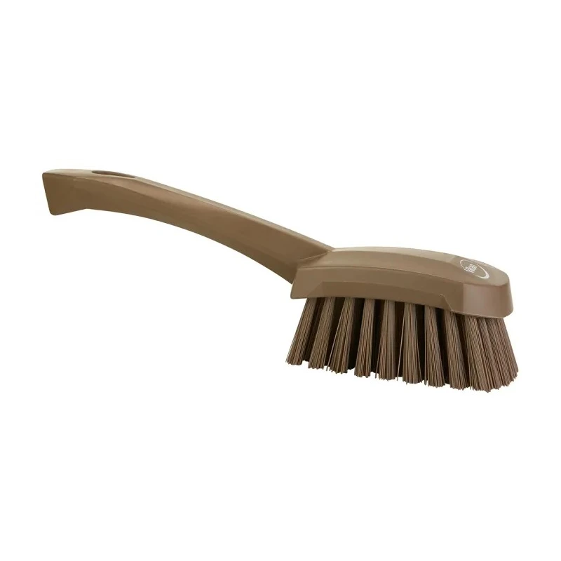 Vikan Hard Bristle Brown Scrubbing Brush Brown, 36 mm Bristle Length, Polyethylene Terephthalate Bristle Material 419266