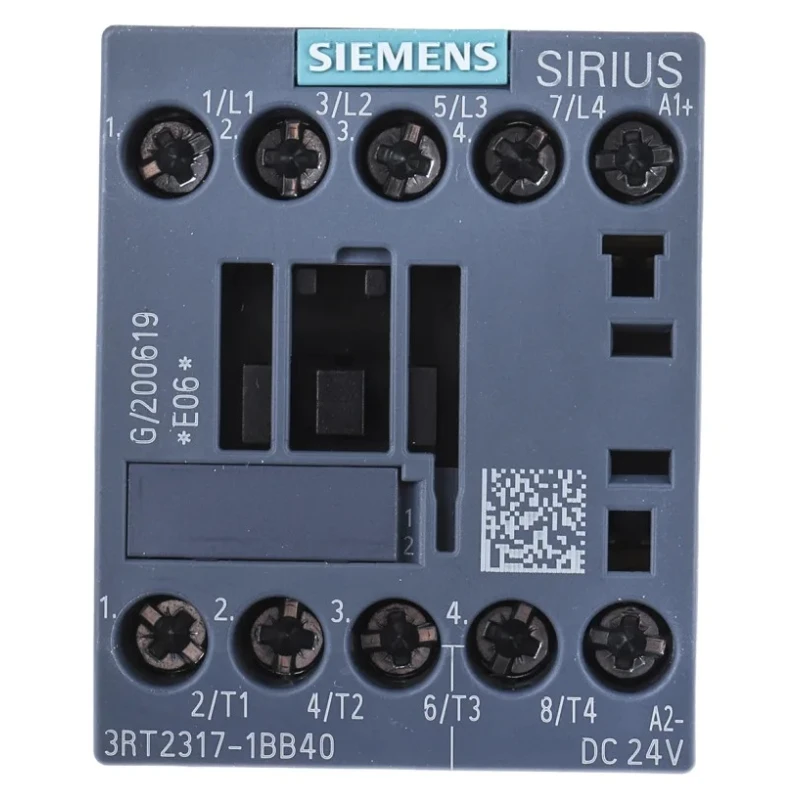 Siemens Size S00, 3RT23 Contactor 24V DC Coil 4-Pole 12A 5.5kW 690V AC 3RT2317-1BB40