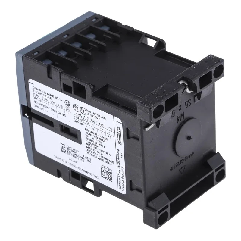 Siemens Size S00, 3RT23 Contactor 24V DC Coil 4-Pole 12A 5.5kW 690V AC 3RT2317-1BB40