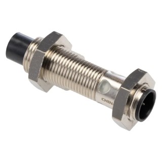 Omron Threaded Barrel Inductive Proximity Sensor M12 x 1, PNP Output, 30 V DC, 16 mm Detection, Brass Body E2E-X16MB1T12-M1