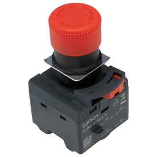 Omron Turn to Reset Emergency Stop Push Button Panel Mount 22 mm Cutout 2 NC/2 NO Contacts IP65 A22NE-S-PD22-N